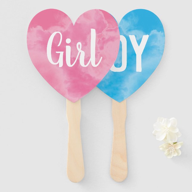 Éventail Bébé Genre Révéler Fumée Bombe Garçon Fille Bleu r (Devant et derrière)