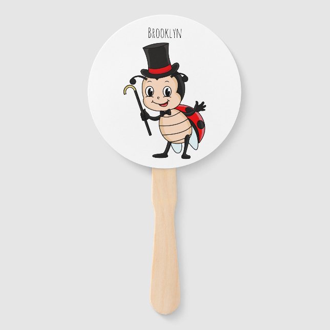 Éventail Bébé mignon avec chapeau et dessin animé de cravat (Devant)
