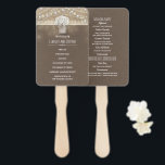 Éventail Bébé's Breath Mason Jar Rustic Wedding Programme<br><div class="desc">Dentelle de burlap rustique et souffle de bébé floral mason jarre programme de mariage</div>