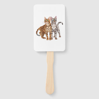 Éventail Bengale Cat Buddies Rosette et Snow Bengale Cats P