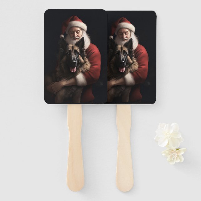Éventail Berger belge Saint-Nicolas Fête de Noël (Devant et derrière)