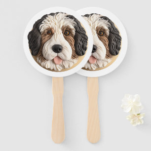 Éventail Bernedoodle Chien Inspiré 3D