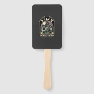Éventail Bibliothèque ensorcelée de Salem Halloween Design_