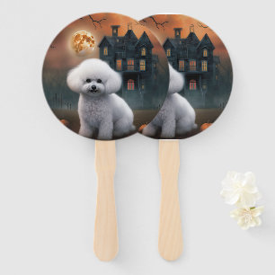 Éventail Bichon Frise Halloween Effrayant 