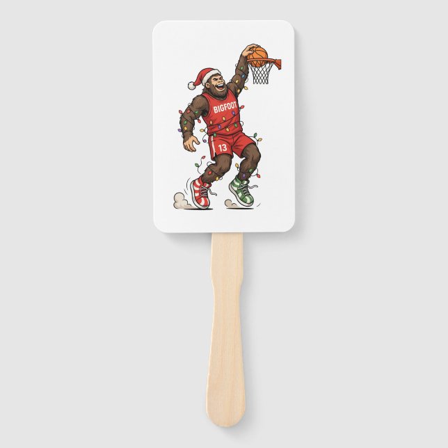 Éventail Bigfoot Sasquatch Basket Noël 2026 Vacances (Devant)