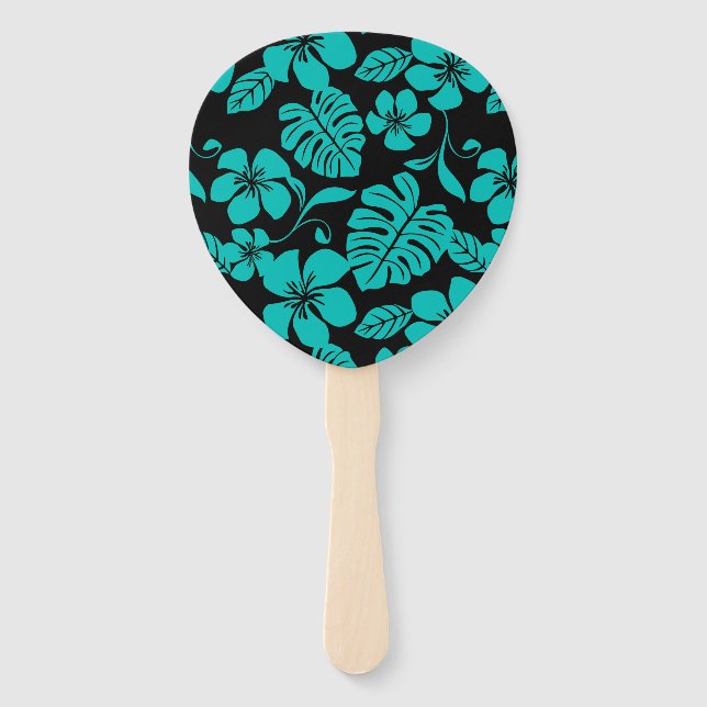ÉVENTAIL BIKINI ROSE (NOIR/TURQUOISE) (Devant)