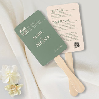 Éventail Bilingual Vietnamese Wedding Green Thank You Note