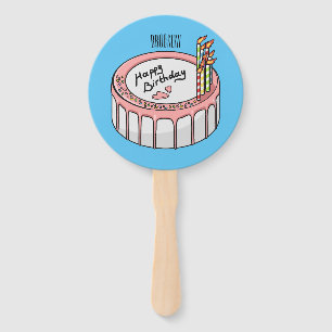 Éventail Birthday cake cartoon illustration