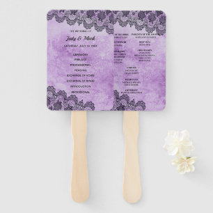 Éventail Black Lace Purple Programme de mariage gothique