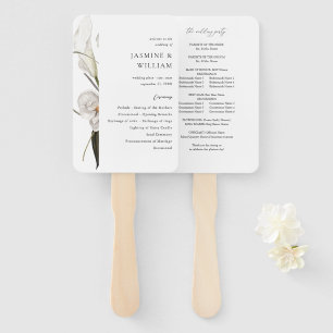 Éventail Black & White Floral Wedding Programme 2