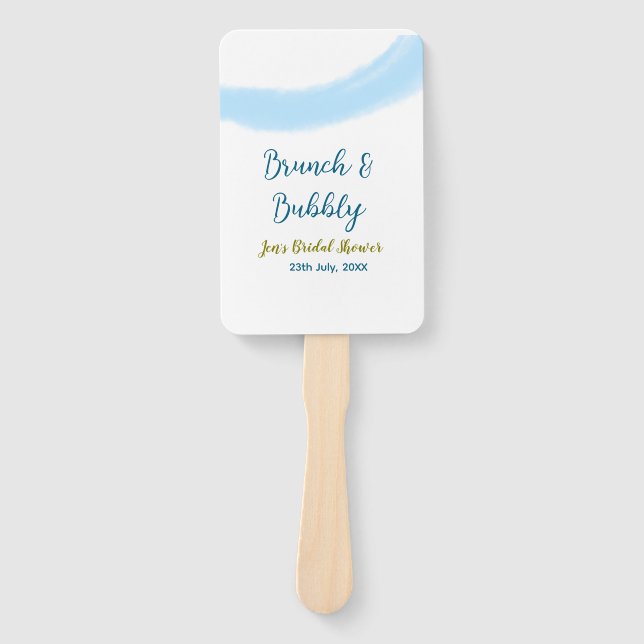 Éventail Bleu or aquarelle bulle et brunch nuptiale sh (Devant)