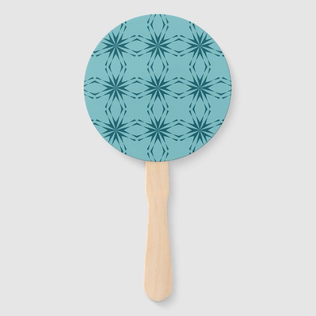 Éventail bleu turquoise, cool, abstraction fleur tendance (Devant)