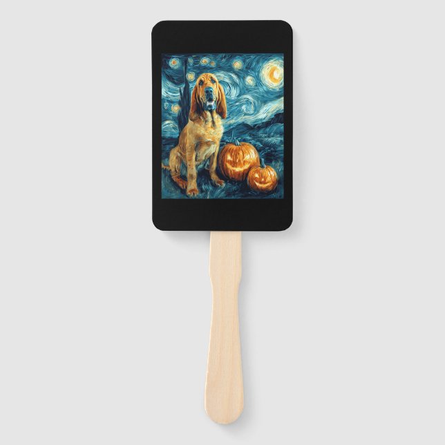 Éventail Bloodhound Cute Dog Halloween Jack O Lantern Pumpk (Devant)