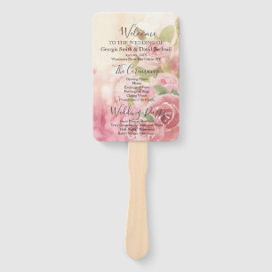 Éventail Blush Rose Programme de mariage botanique