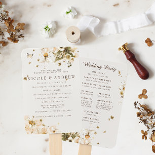Éventail Boho Automne Fleur Sauvage   Programme de Mariage 