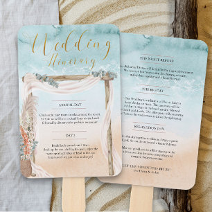 Éventail Boho Beach Arbor Ocean Mariage Itinéraire
