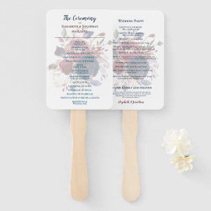 Éventail Boho Burgundy Navy Mauve Floral Mariage