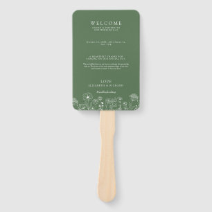 Éventail Boho Fleur sauvage moderne Mariage aquarelle
