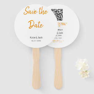 Éventail Boho moderne enregistrer la date ajouter QR nom da