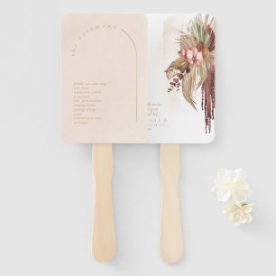 Éventail Boho Oasis Wedding Programme Blush ID959