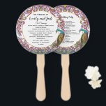 Éventail Boho Peacock Raspberry Turquoise Gold Wedding Prog<br><div class="desc">Turquoise Blue Raspberry rose Paisley Peacock Boho Green et Gold Wedding Programme de mariage Ventilateur du programme de mariage. Parfait pour les années 20,  Fairy Tale,  Gatsby ou Boho Thème Mariage et plus encore.</div>