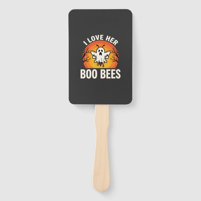 Éventail Boo Bees Halloween Ghost Bee Drôle Design_1 (Devant)