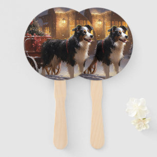 Éventail Border Collie Saison de Noël Fêtes