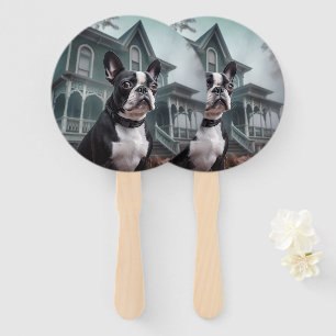 Éventail Boston Terrier Halloween Épouvantable