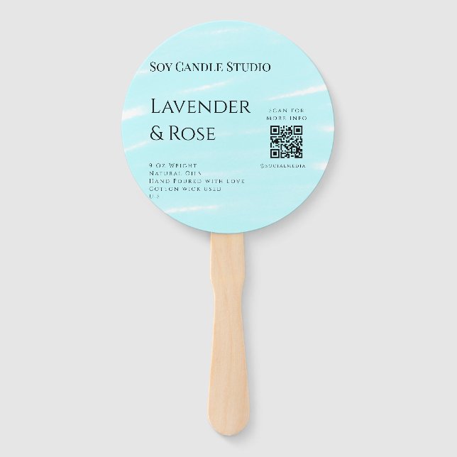 Éventail Bougie de soja rose Lavender entreprise ajouter q  (Devant)