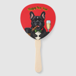 Éventail Bouledogue français French Bulldog Nouvel An