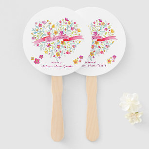 Éventail Bouquet de coeur fleurs ventilateur de douche nupt
