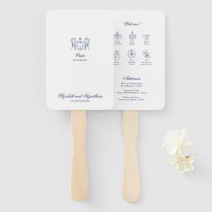 Éventail Bouquet minimaliste esquissé de mariée Ordre des é
