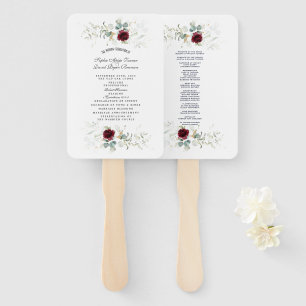 Éventail Bourgogne Floral Greenery Programme de mariage Ven