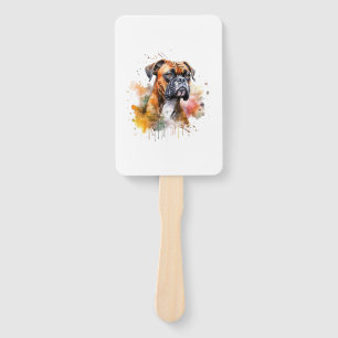 Éventail BoxerLove Aquarelle Artwork - Loyal race Canine