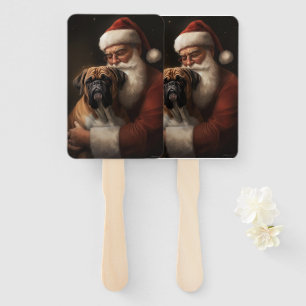 Éventail Boxeur avec le Père Noël Fête de Noël
