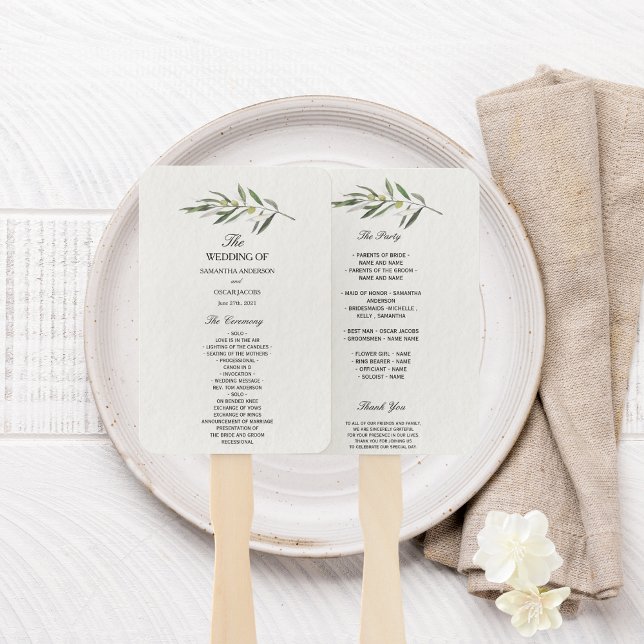 Éventail Branche verte d'olive simple (Créateur téléchargé)