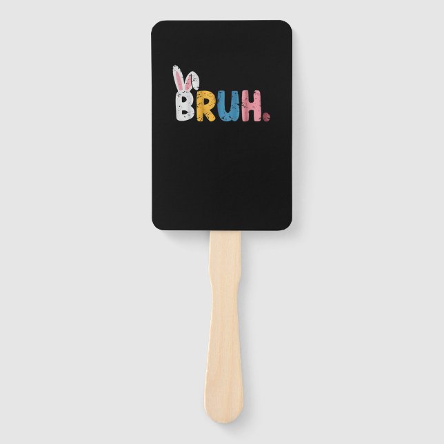 Éventail Bruh Bunny Pâques mignonne mème pour les enfants (Devant)