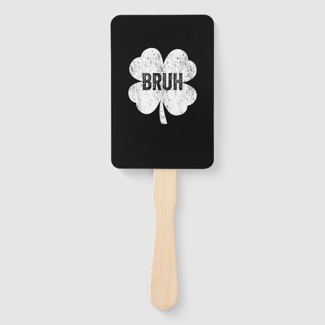 Éventail Bruh Shamrock mème drôle Jour de la Saint Patrick  (Devant)