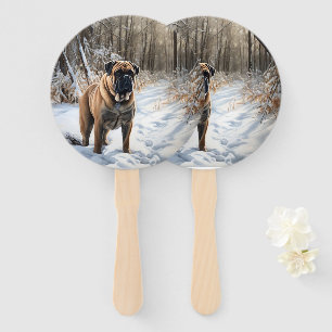 Éventail Bullmastiff Qu'il neige Noël