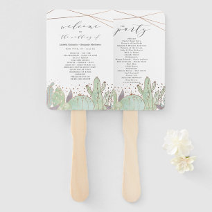 Éventail Cactus & Succulent Programme de Cérémonie Mariage