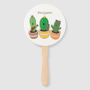Éventail Cactus trio chantante mignonne dessin animé