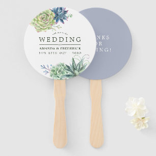 Éventail Cadeau de mariage Cactus succulent désert aquarell