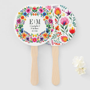 Éventail Cadeau de mariage vibrant aquarelle floral fiesta