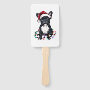 Éventail Cadeaux de Noël de chien Bouledogue Français Lumiè