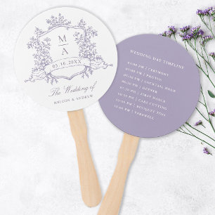 Éventail Calendrier de cérémonie de mariage Classic Lavende