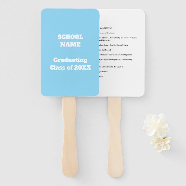 Éventail Calendrier de la cérémonie de remise des diplômes  (Devant et derrière)