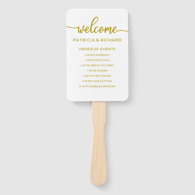 Éventail Calendrier de l'ordre des événements de mariage en (Devant)