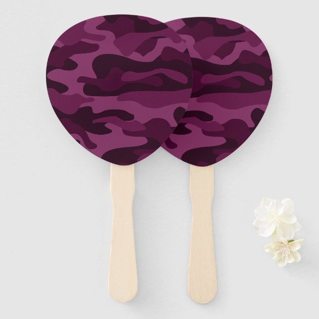 Éventail Camo de couleur violette tyrienne (Devant et derrière)