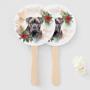 Éventail Cane Corso Christmas Wreath Festive Pup