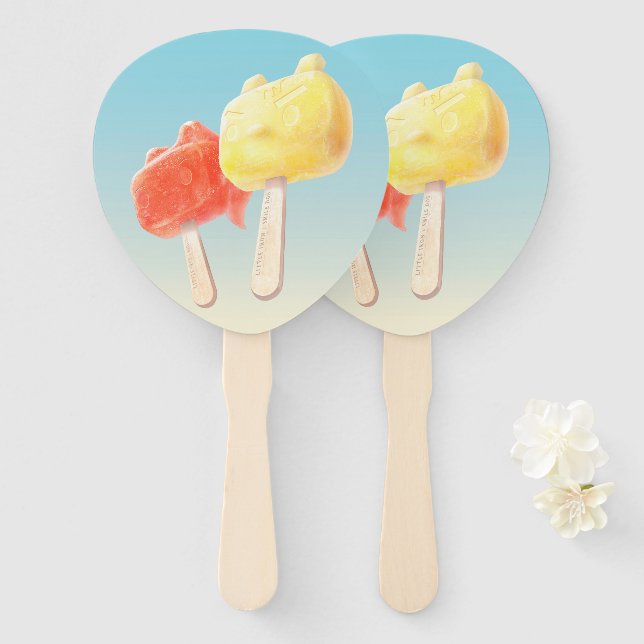 Éventail Caractère Popsicles (Devant et derrière)